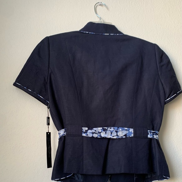 NWT Tahari ASL 2Piece Skirt Suit Short Sleeve Belted Jacket Pleated Flare Skirt - Picture 9 of 12